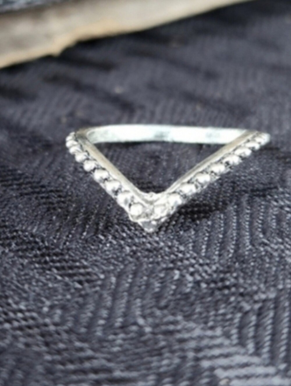 Tibetan silver thin Boho Wishbone Band ring Stack ring Toe Ring size 6.5 NWT